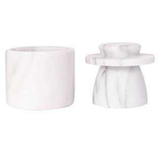 Artifacts Trading Company Marble Butter Keeper, 6.7" x 4" - White matte